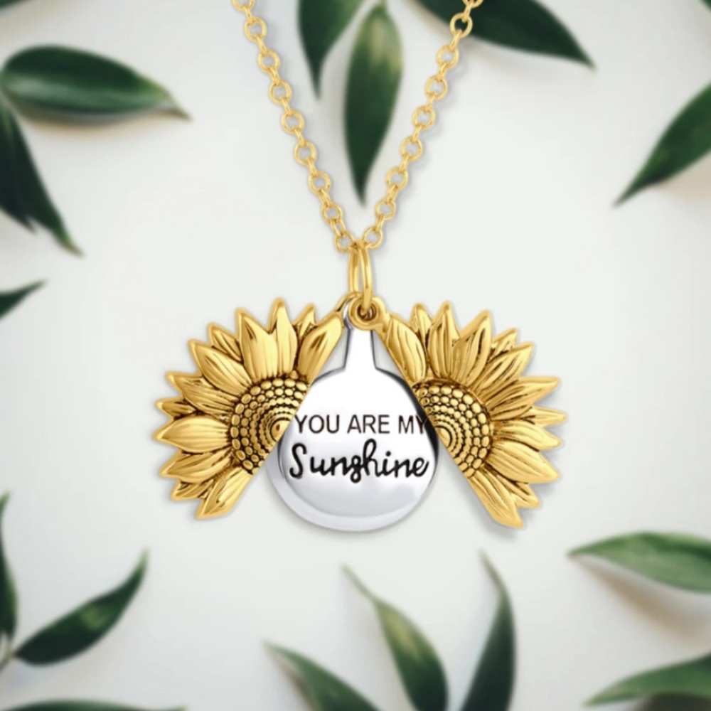 “You Are My Sunshine” Sunflower Necklace